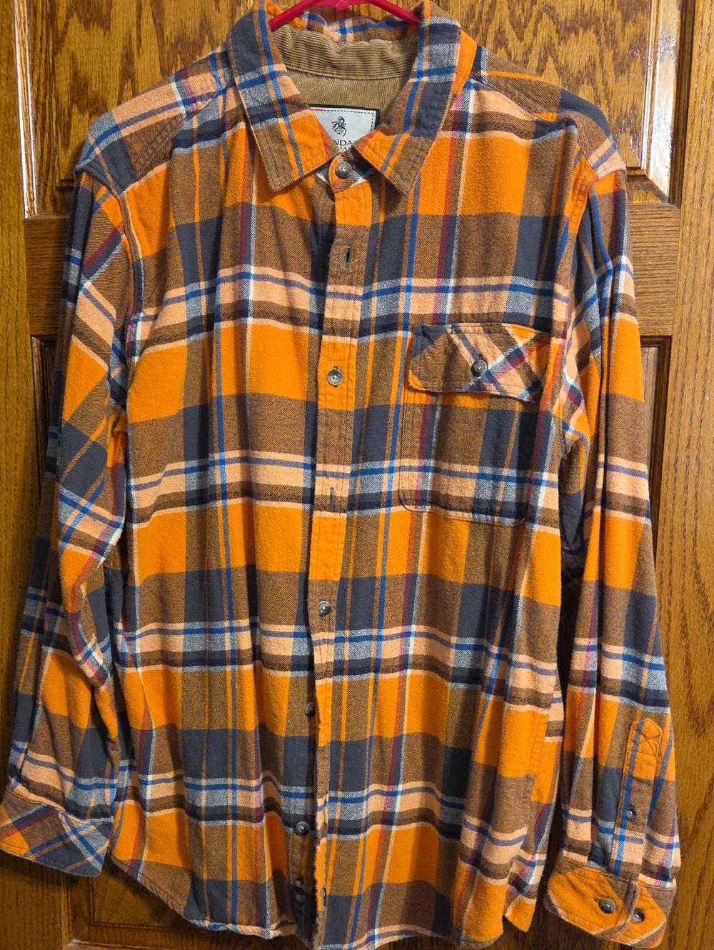 Legendary Whitetails Orange and Brown Plaid Button-Down Shirt